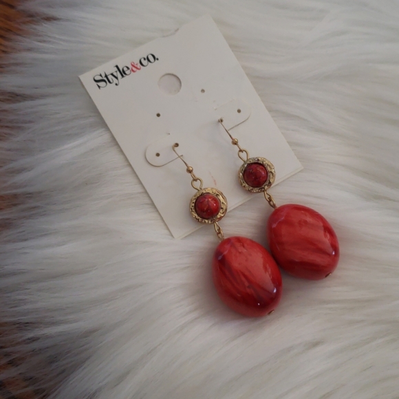 Style and co women earring gold and orange - Picture 6 of 8